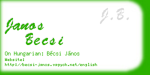 janos becsi business card