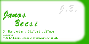 janos becsi business card